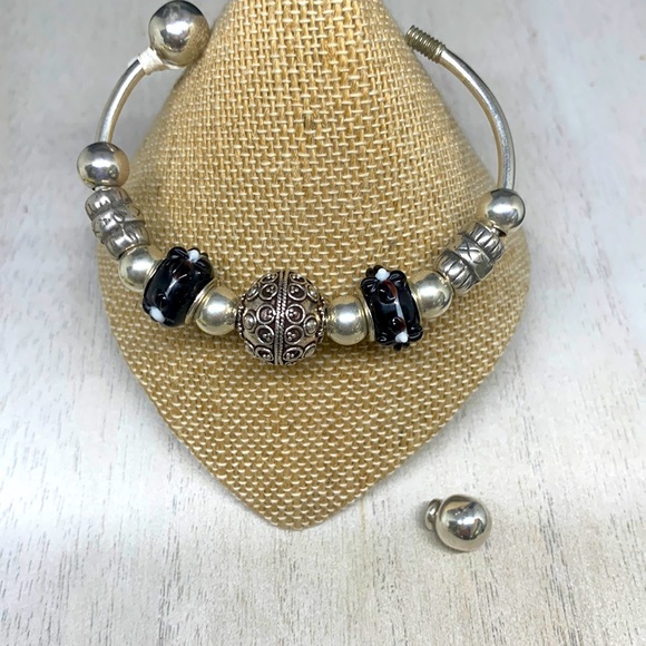 Sterling Silver Cuff Charm Bracelet #Mothers Day - Picture 3 of 4